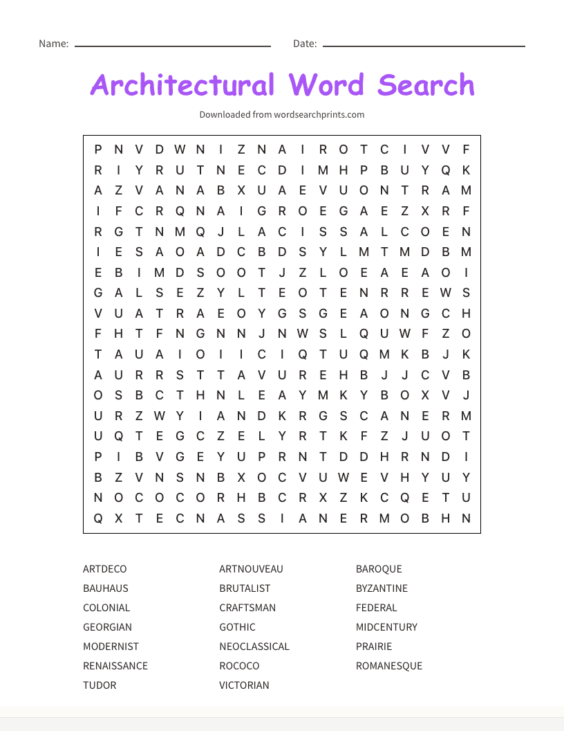Architectural Word Search