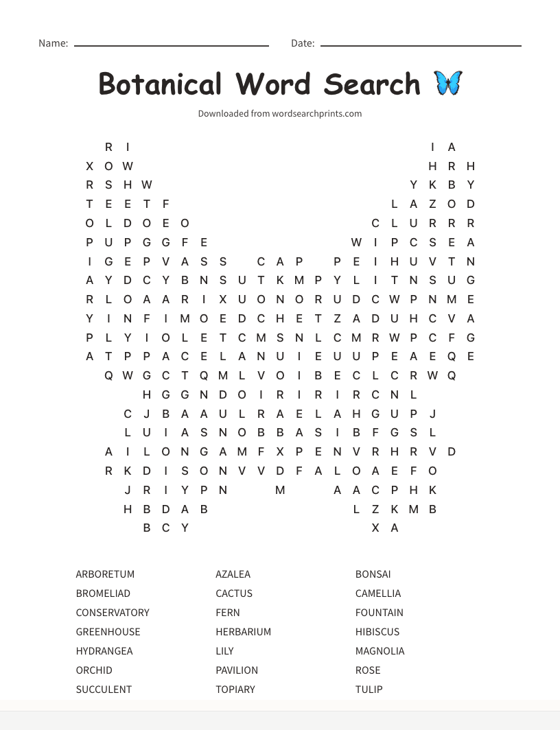 Botanical Word Search