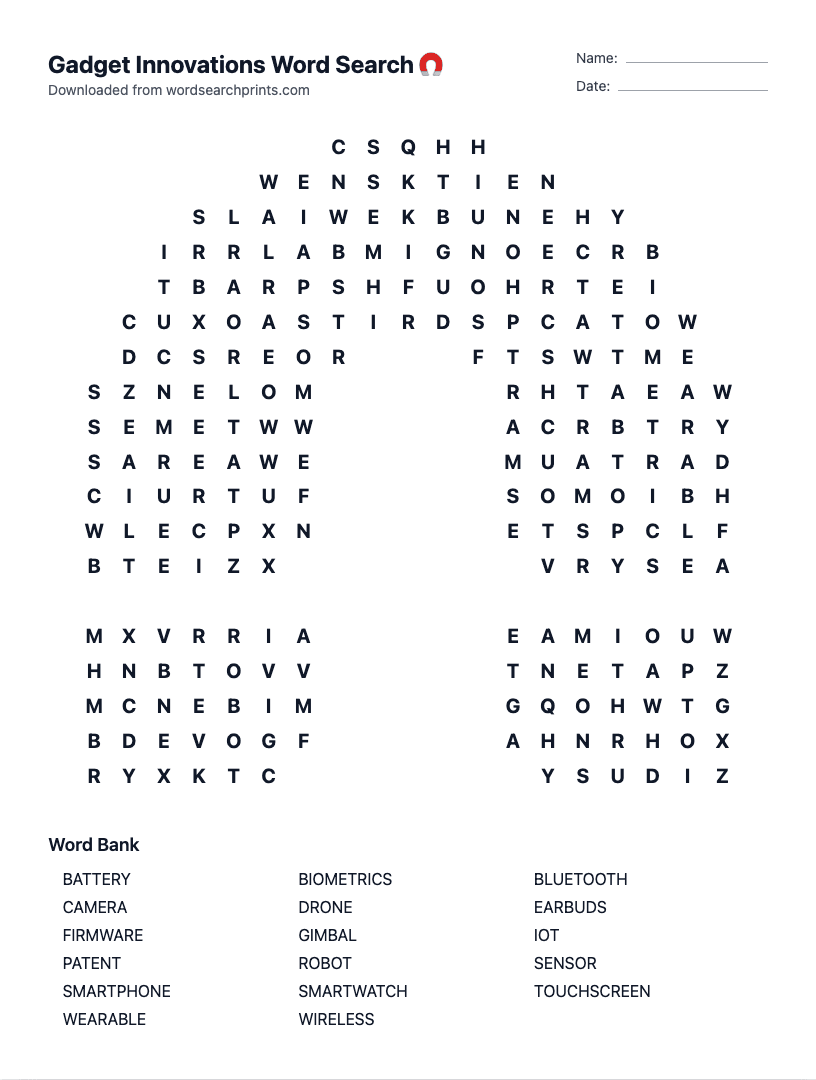 Gadget Innovations Word Search