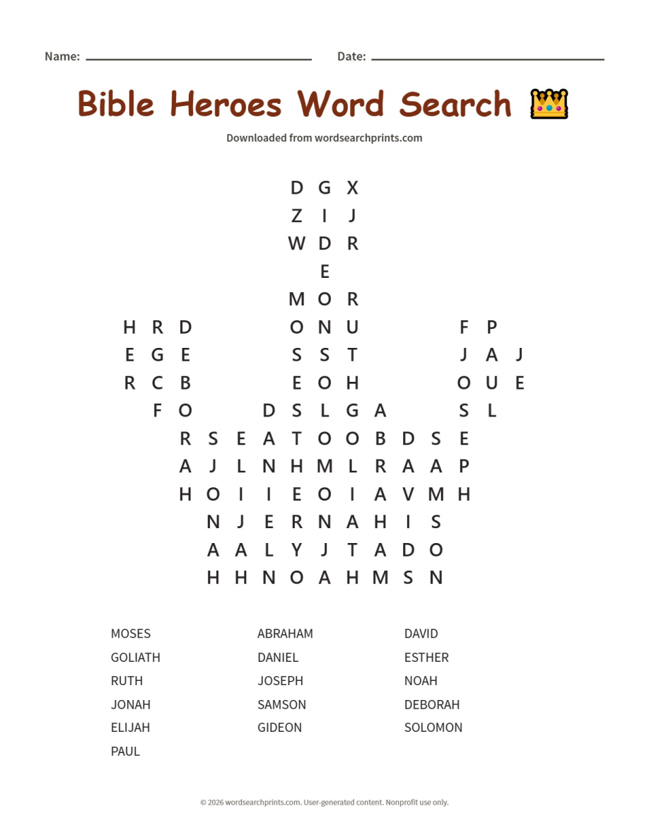 Bible Heroes Word Search