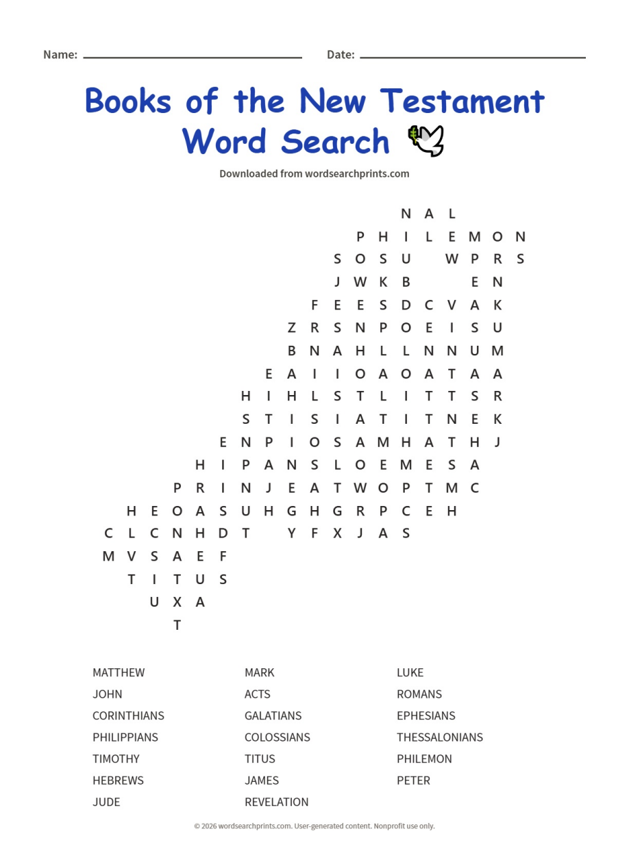 Books of the New Testament Word Search
