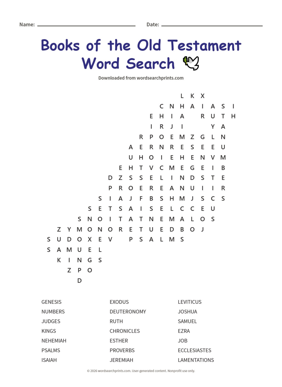 Books of the Old Testament Word Search