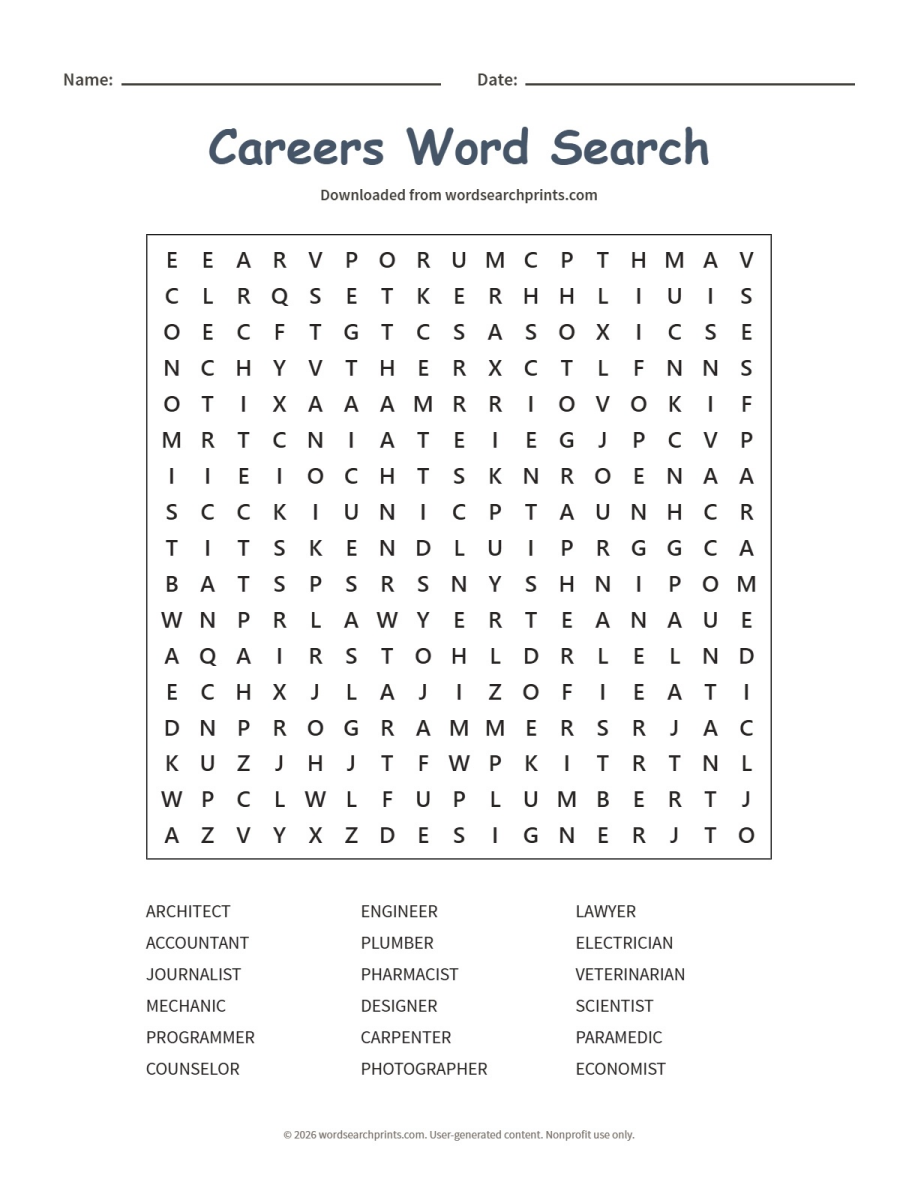 Careers Word Search