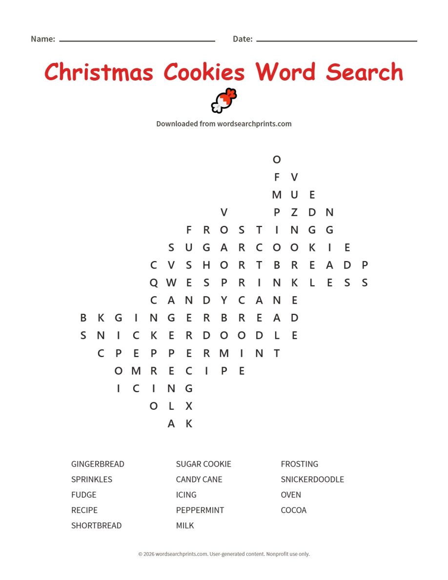 Christmas Cookies Word Search