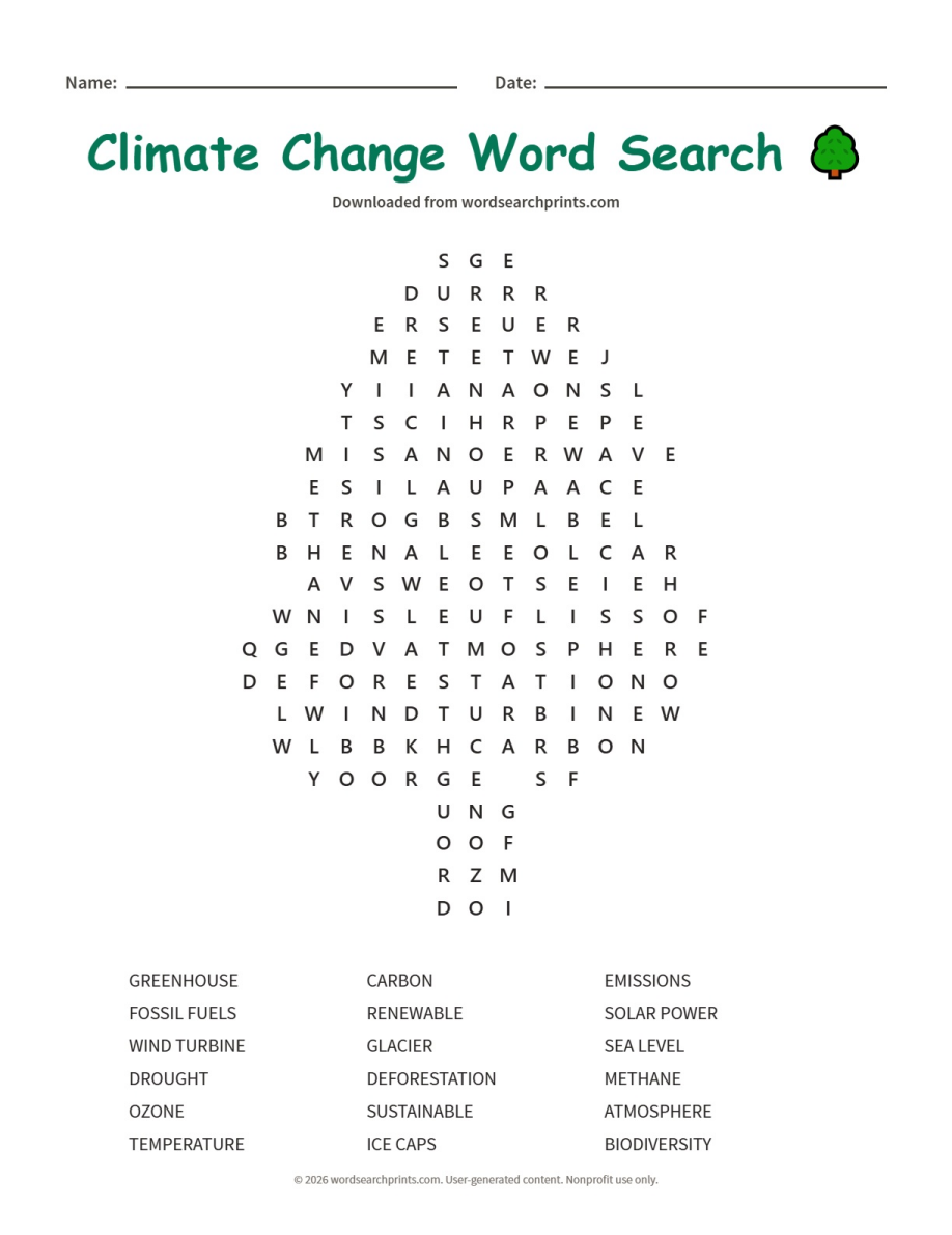 Climate Change Word Search