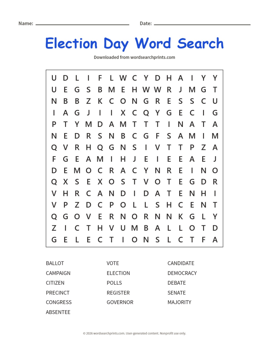 Election Day Word Search