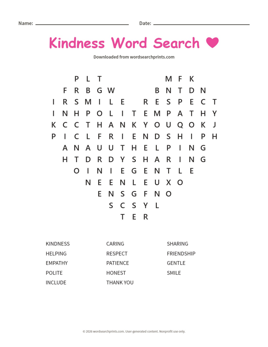 Kindness Word Search