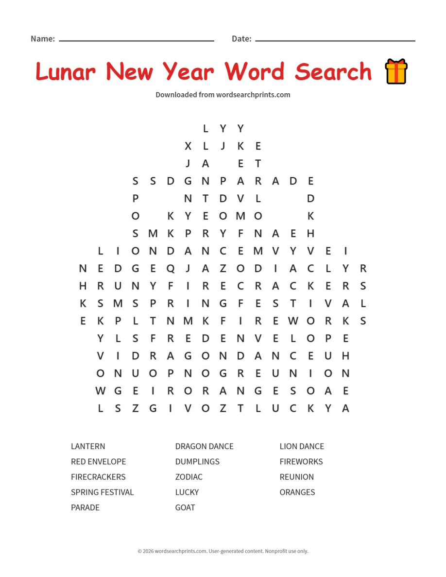 Lunar New Year Word Search