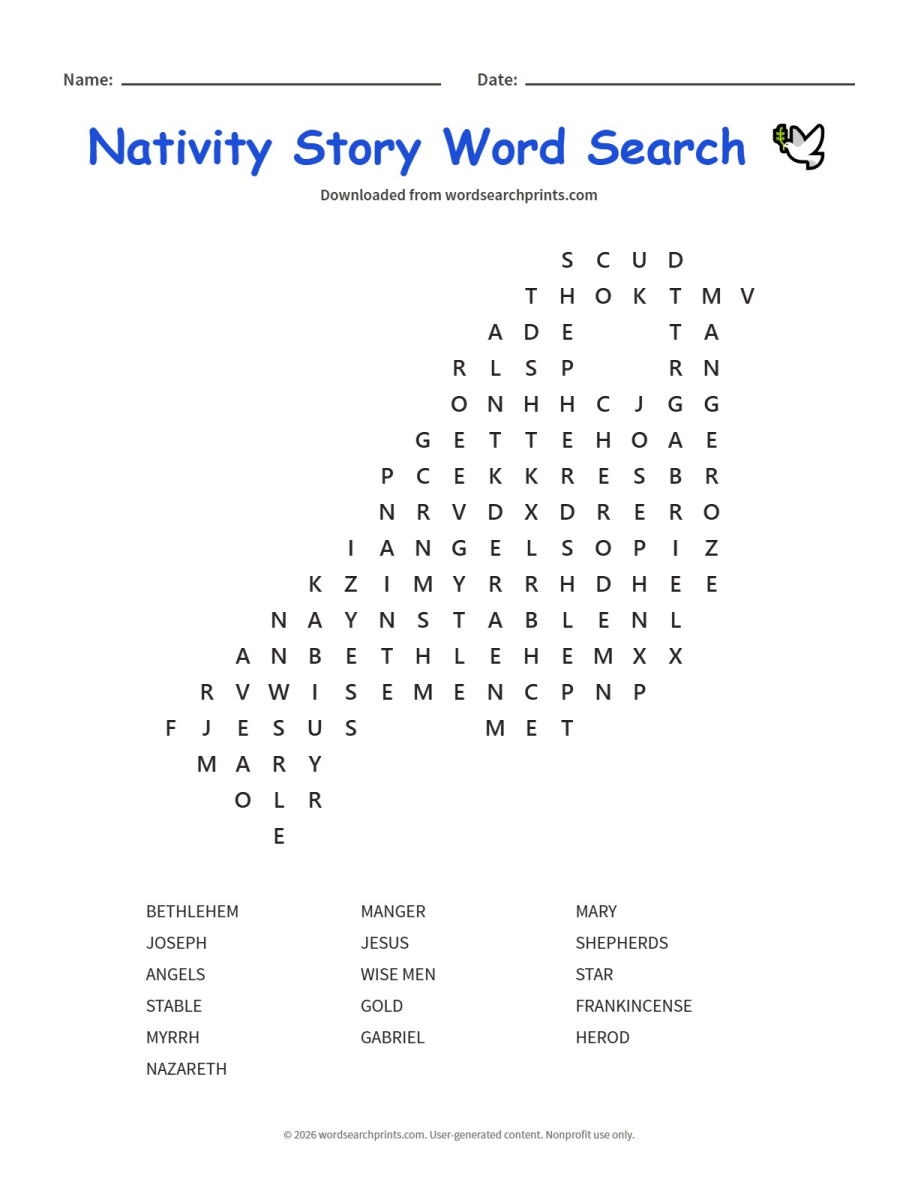 Nativity Story Word Search