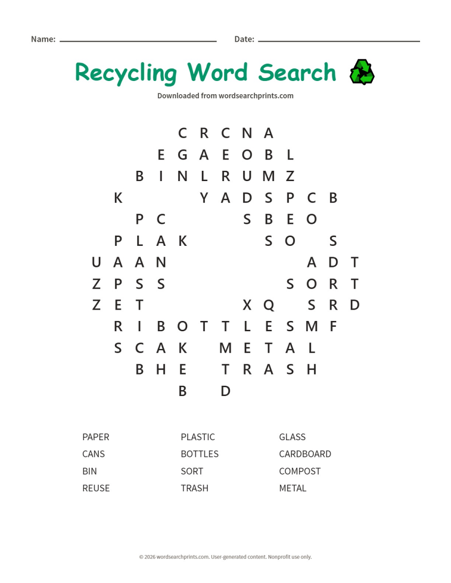 Recycling Word Search