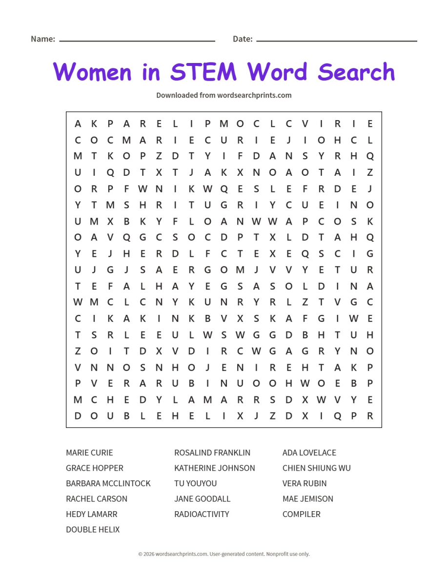 Women in STEM Word Search